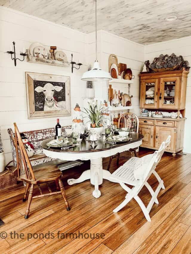 Farmhouse Dining Area  with Country Chic Decorating Ideas Tour (Copy) (Copy) (Copy)
