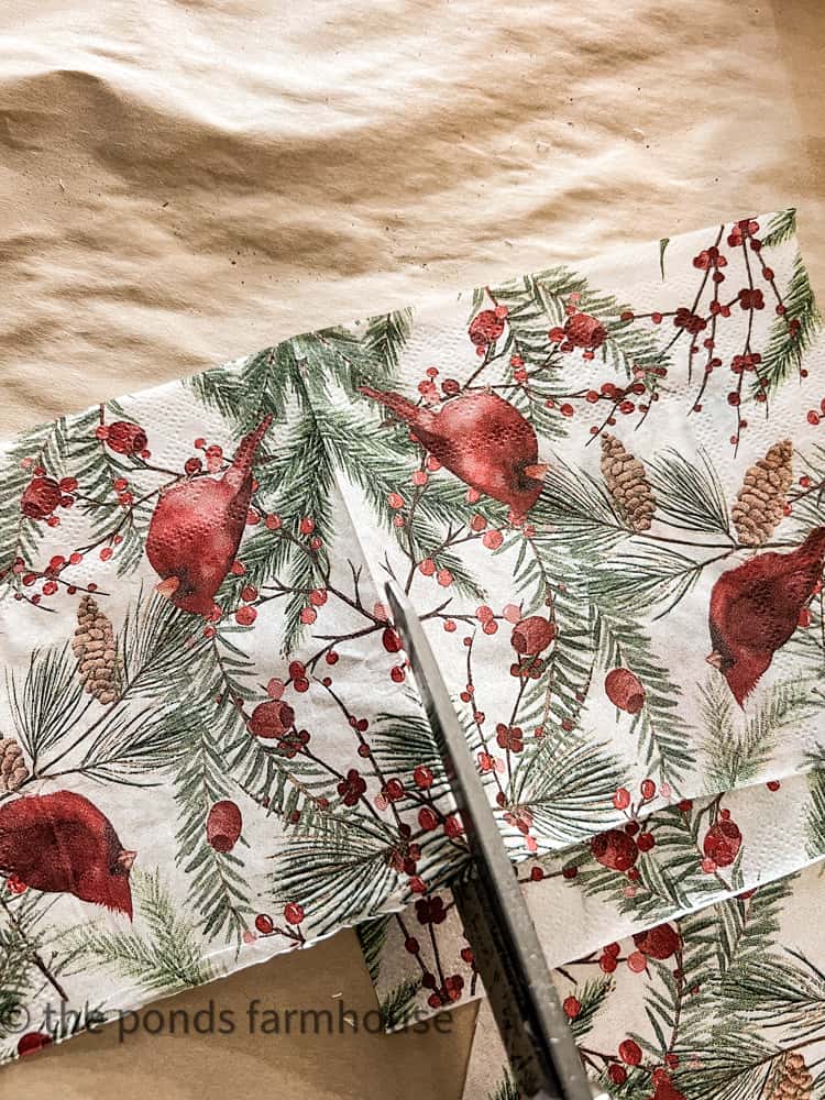 Red Bird Napkins for Decoupage DIY Project