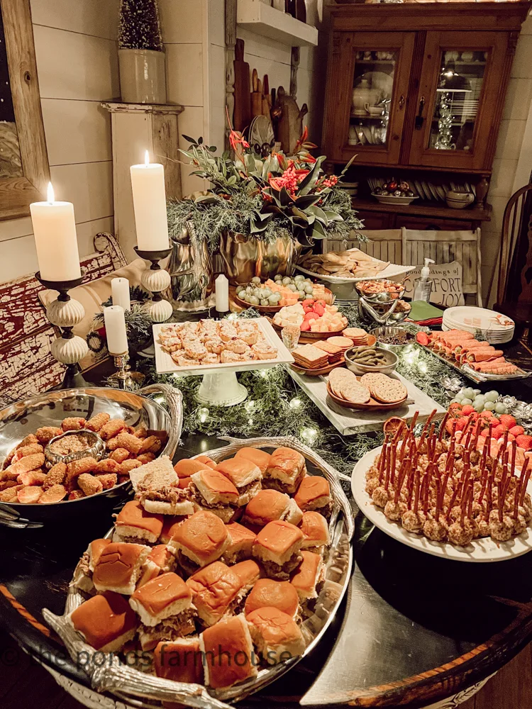 Christmas Parties Food on table at annual Christmas Party 2022