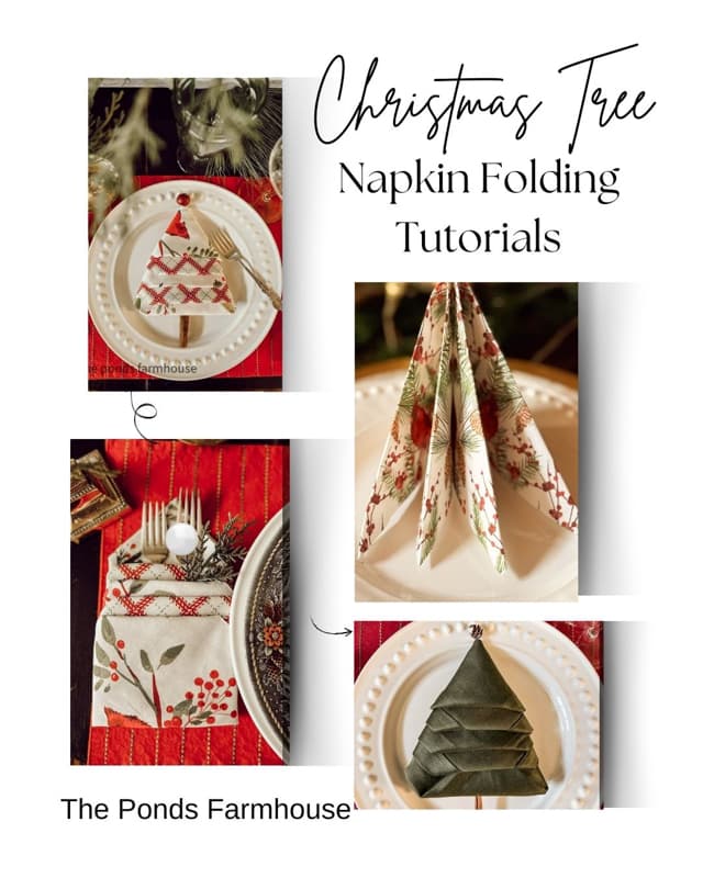 Christmas Tree Napkin Folding Tutorials