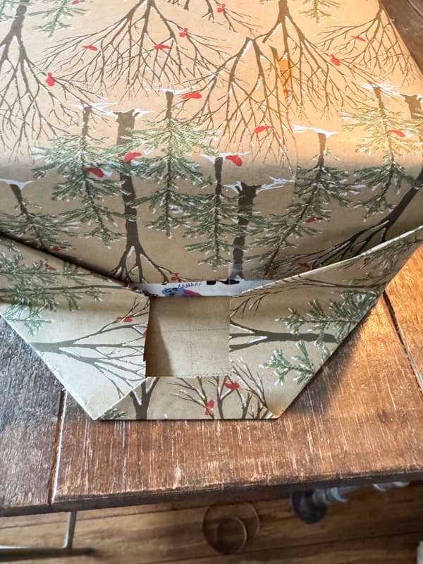 fold the paper at the bottom of the package 