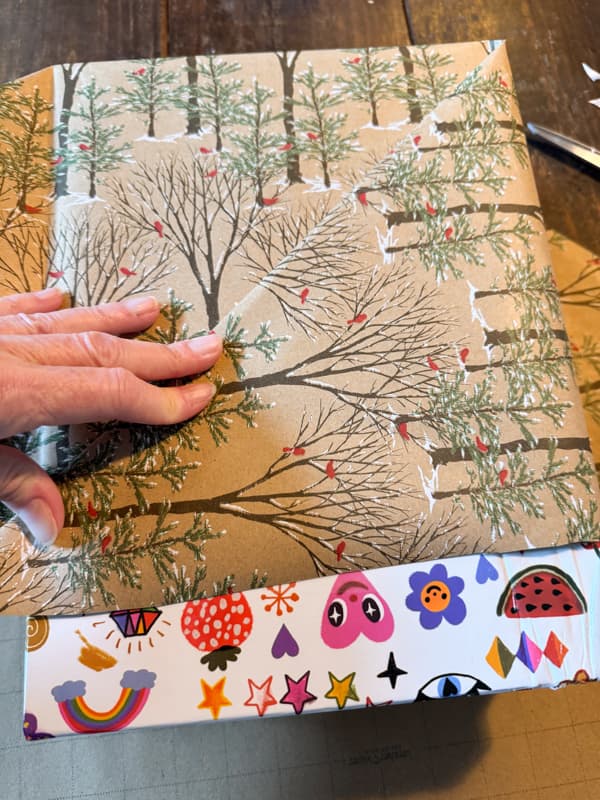 wrap top triangle of the front of the package