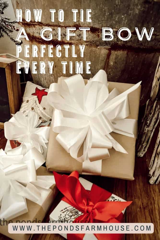 How To tie a gift bow perfectly every time.  See step-by-step instructions for beautiful bows.