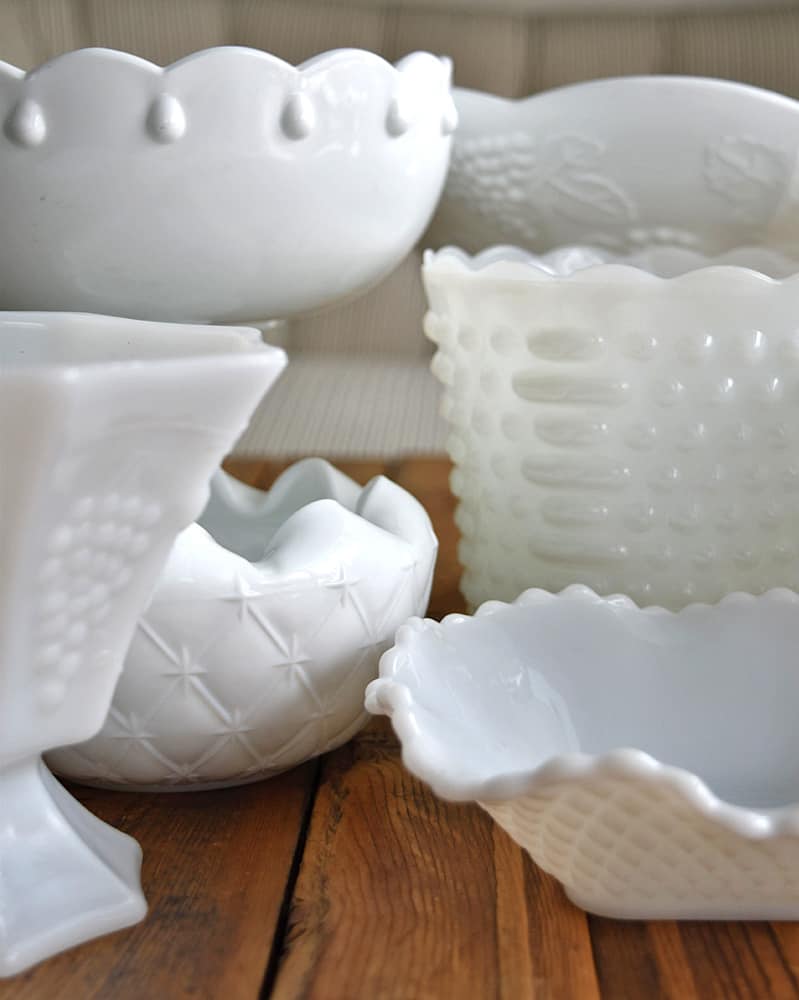 How To decorate with vintage milk glass