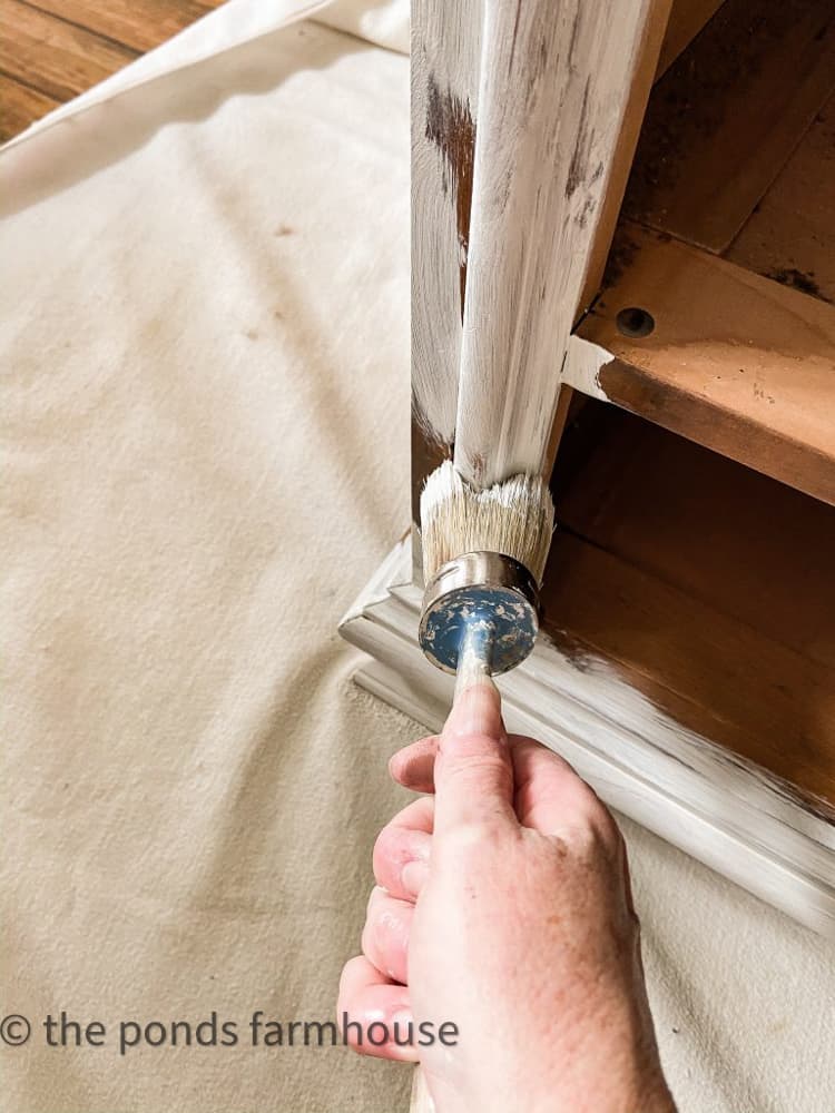 Paint outside of cabinet with chalk paint for an immediate budget-friendly update to thrift store purchase