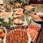 Ranch Bite Size Cheese Balls with pretzel sticks on platter