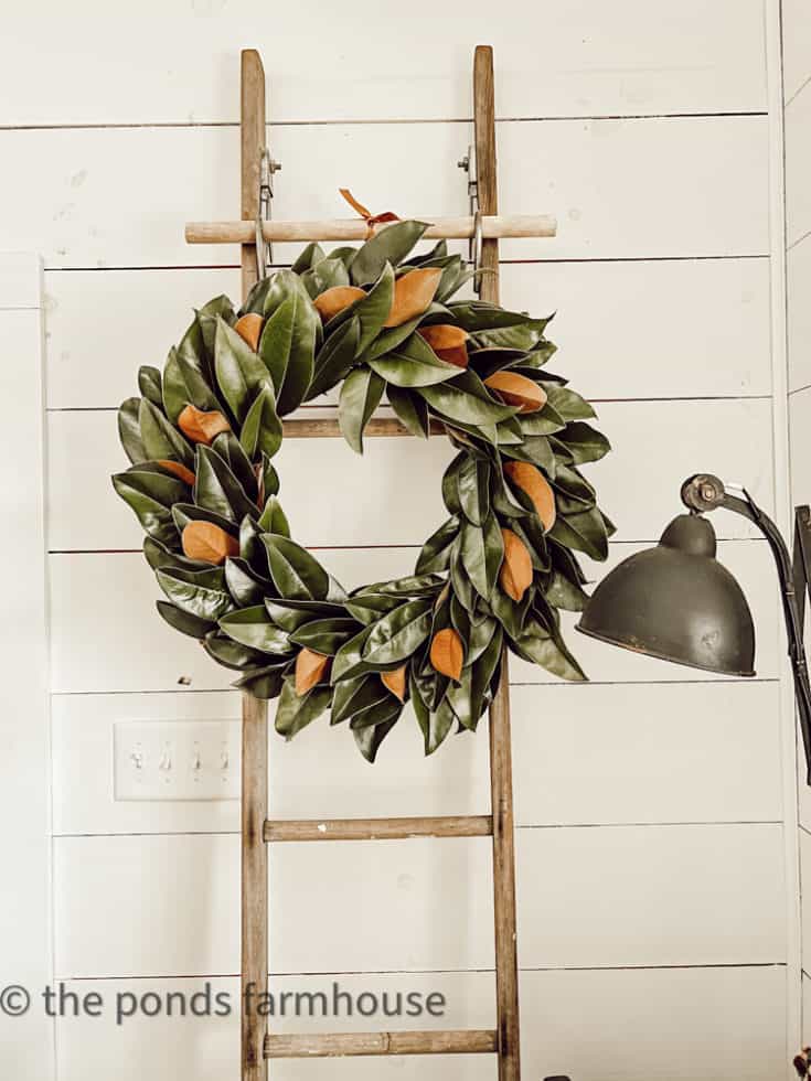 The Secret To Making An Easy Magnolia Wreath with Fresh Leaves