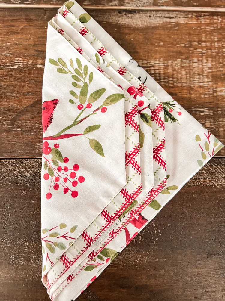 Cutlery Pocket Napkin Fold with red bird napkins