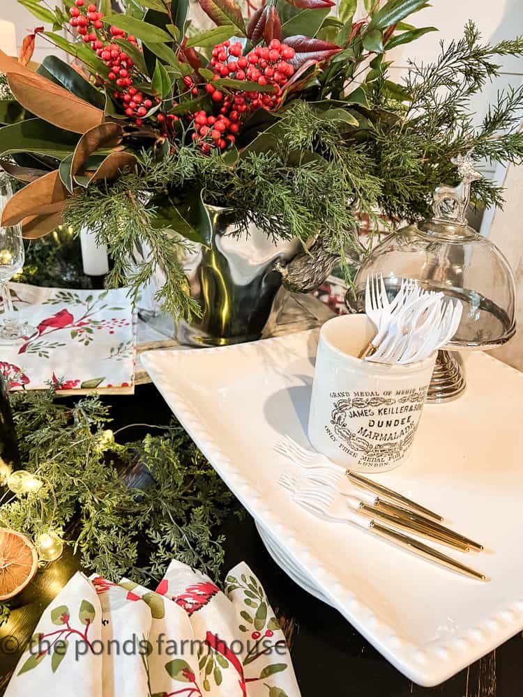 Set table buffet style for a wine party with appetizers.