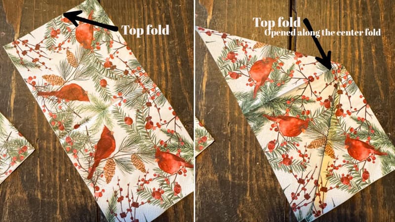 Standing 3D Napkin Fold Tutorial Step 1 & 2
