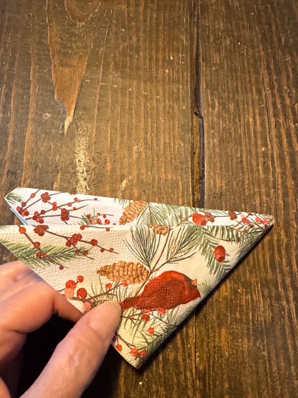 standing 3D Christmas Napkin Fold Tutorial