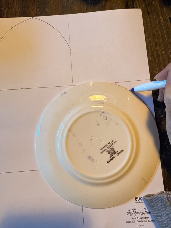 use plate to draw half circles.  