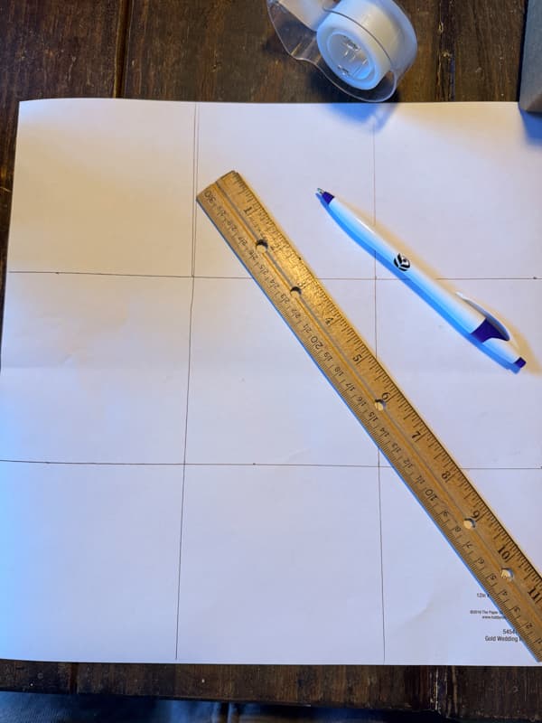 9 squares on 12 x 12 paper