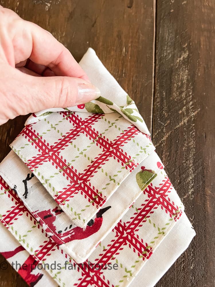 tuck corner under to make tree shape napkin