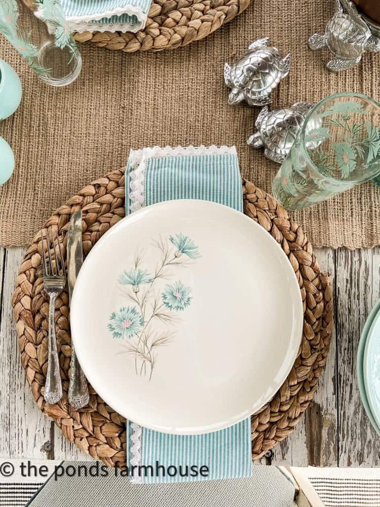 Ever Yours Vintage Dishes for a Mother's Day Brunch Table setting for A Memories of Mom theme