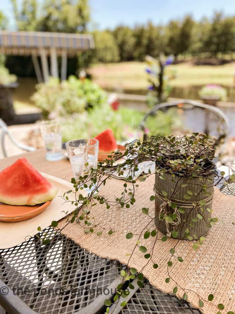 Tablescape for alfresco dining.