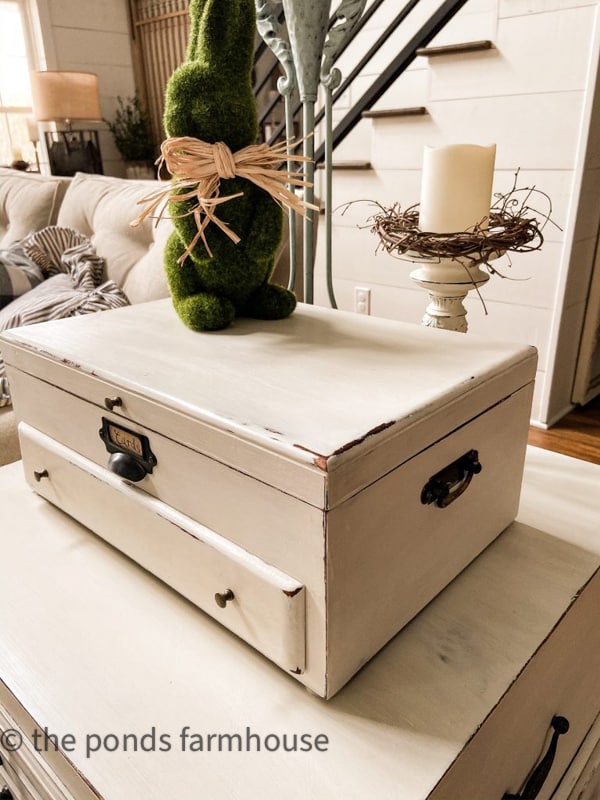 Old silverware chest repurposed into a cute sewing box