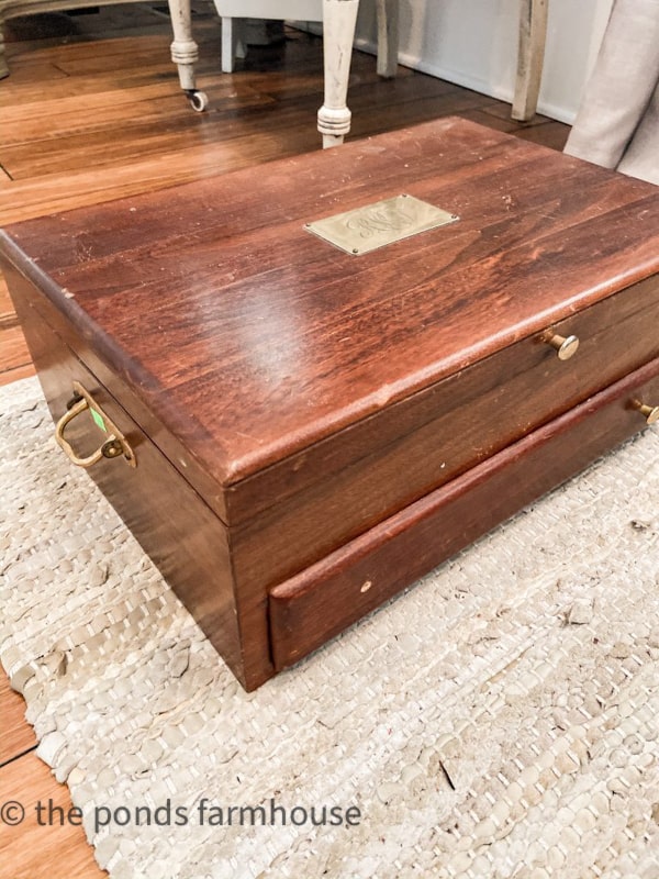 Silverware Wooden Box from thrift store find.