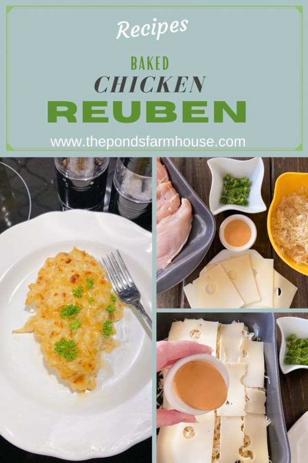 Easy Baked Chicken Reuben Recipe for Supper Club or Dinner Party Ideas.  Great for St. Patrick's Day Meal. 