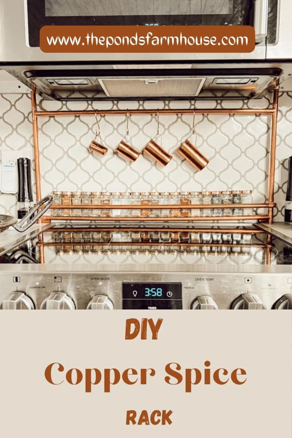 Spice Rack DIY Project using Copper Pipe.  French Farmhouse Style DIY Home Decor Project