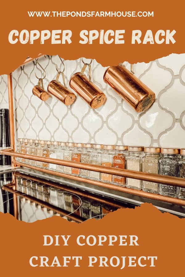 Spice Rack DIY Project using Copper Pipe.  French Farmhouse Style DIY Home Decor Project