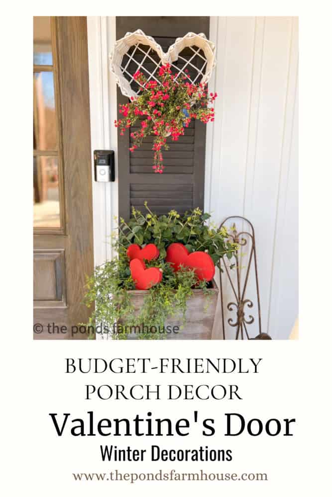 budget-Friendly Valentine's Door Decorations for Winter Porch Decor.