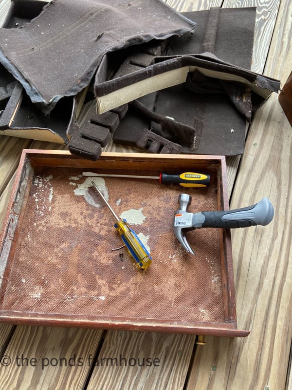 Deconstructed old silverware box