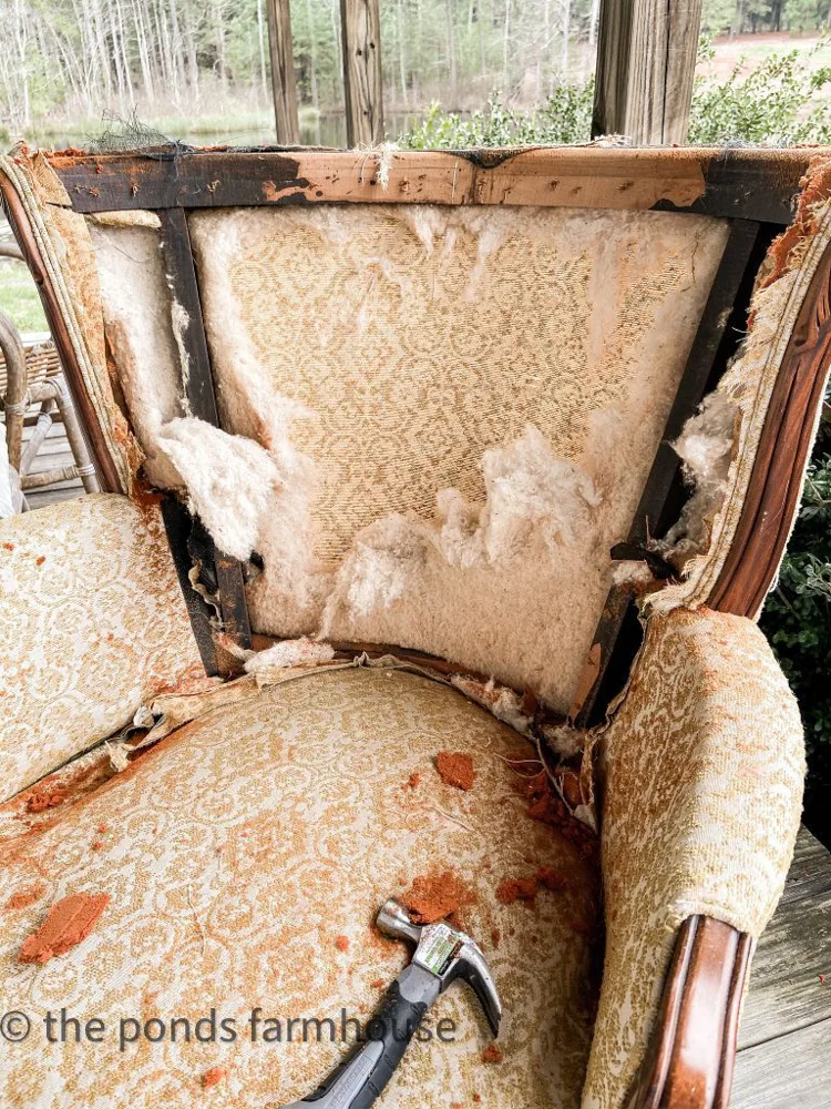 Remove Fabric from Vintage Chair Frame