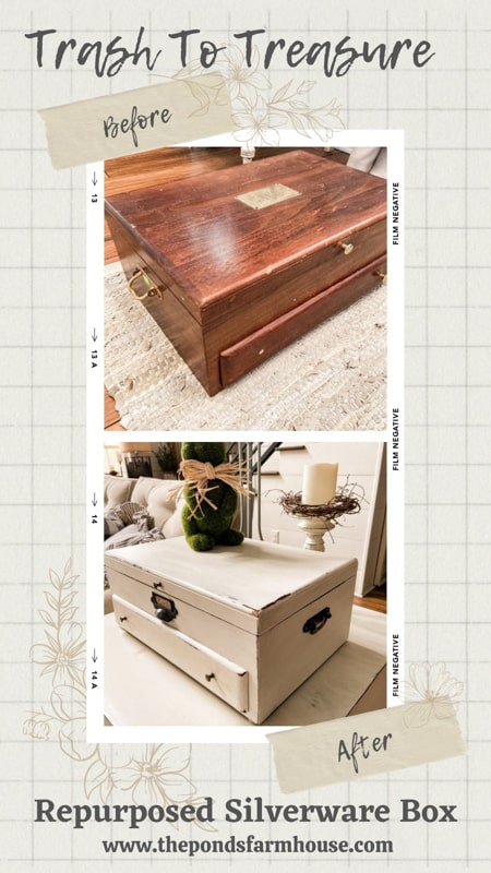 Old silverware chest repurposed into a cute sewing box