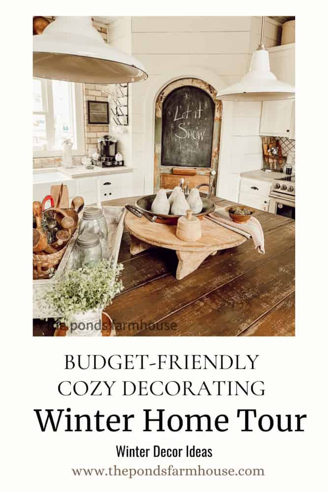 Cozy Winter Home - Budget-Friendly Farmhouse Winter Decorating Idea