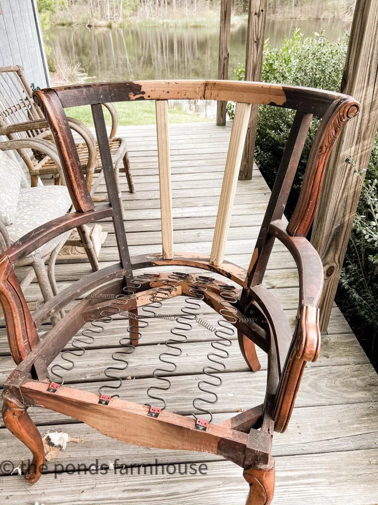 Replace back slates for deconstructed chair