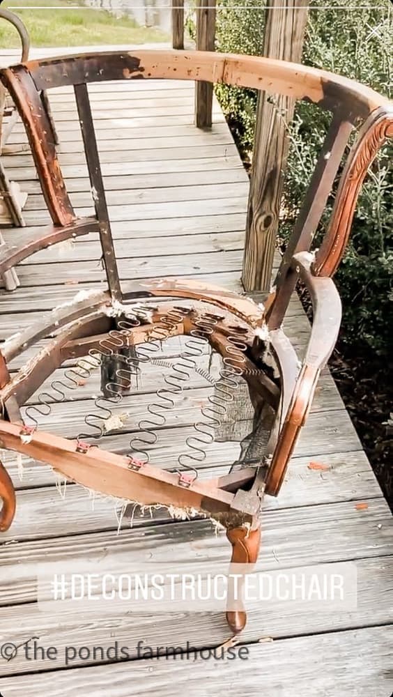 Deconstructed Chair stripped down to frame.