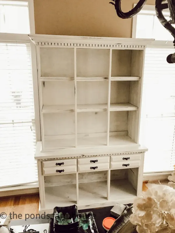 Remove Doors and add wooden shelves to repurpose a flea market find.