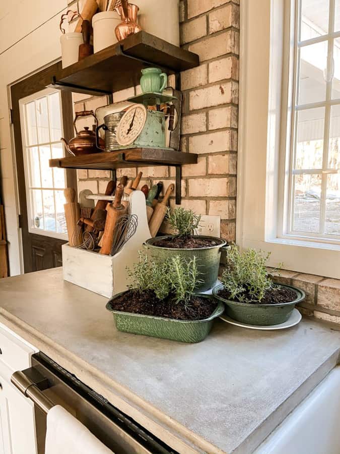 Farmhouse Kitchen indoor herb garden how to.