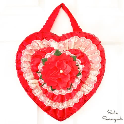 repurposed Valentine Candy Box as wreath