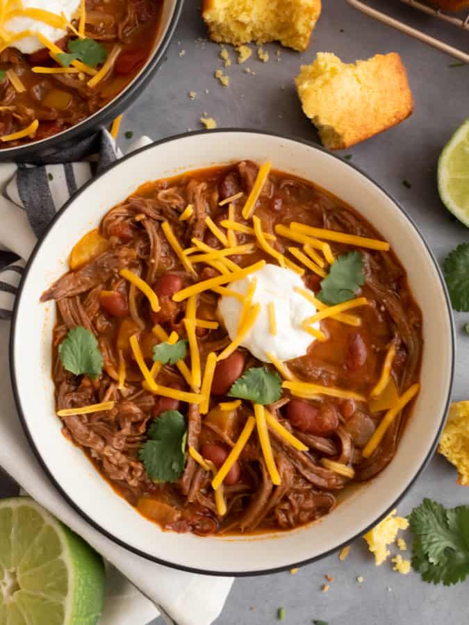 Shredded Beef Slower Cooker Chili Recipe