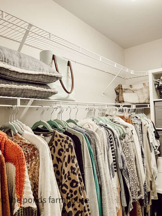 Budget Closet Design Ideas - move the bottom shelve up high for added storage.  