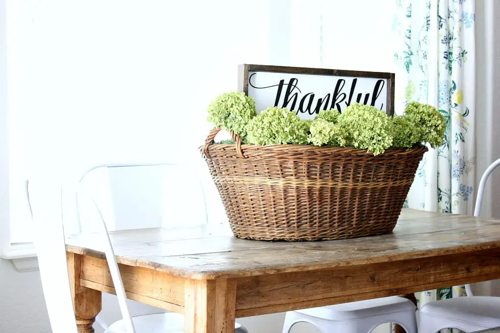How to decorate with baskets for Spring.