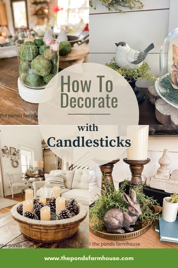 Vintage Candlesticks Holders and how to decorate with them.  