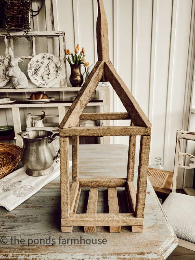 Rustic DIY Tobacco Stick Lantern thrift store find. Rustic farmhouse design