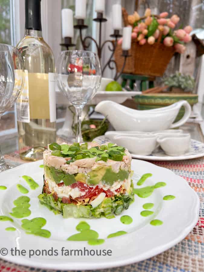 Cobb Salad Stack with Chicken Recipe is also a beautiful presentation.