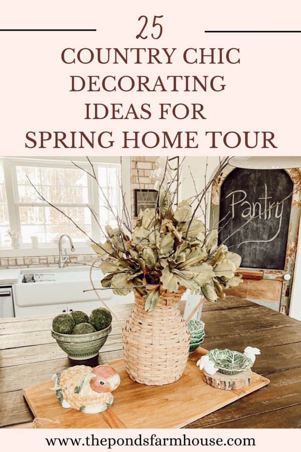 Country Chic Decorating Ideas for Spring Decor.  Add to your farmhouse style with fresh mix-and-match ideas.  