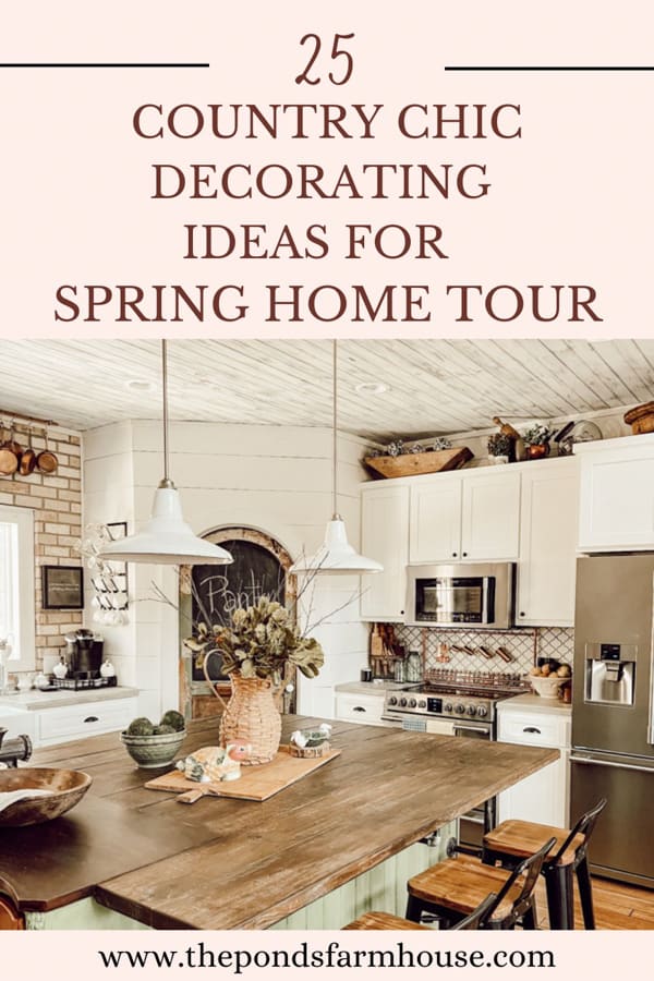 Country Chic Decorating Ideas for Spring Decor.  Add to your farmhouse style with fresh mix-and-match ideas.  