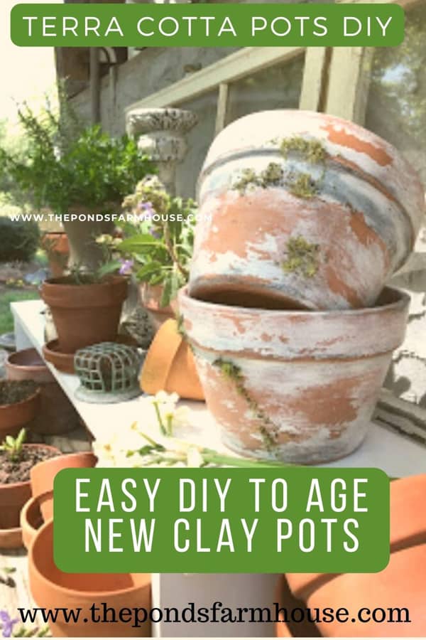 DIY An Aged look for new clay pots. 