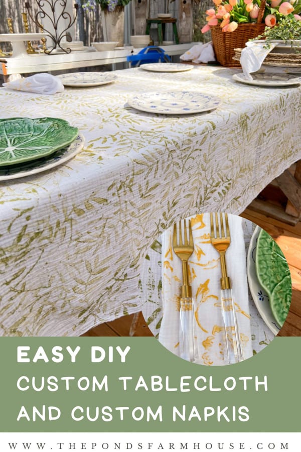 Easy DIY Custom Tablecloth tutorial and Custom Napkins Tutorial for creative tableware ideas.