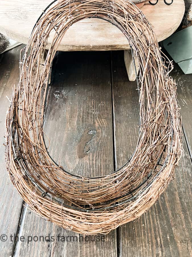 Oval Wreath to make an Easter Wreath DIY project.  Easy tutorial for a budget-friendly wreath for Spring