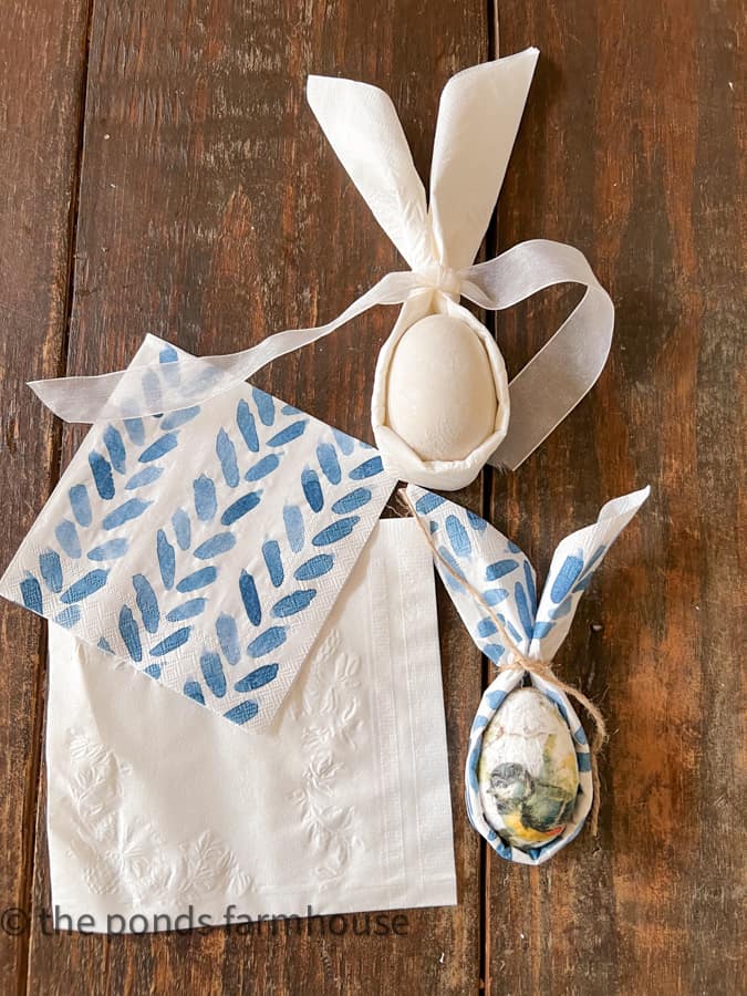 Napkins Folded into Easter Bunny Ears. Easter folded napkin ideas.