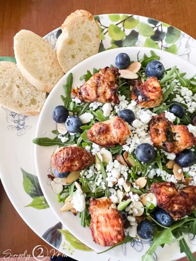 Blueberry Salad Recipe with grilled Chicken for the Supper Club Menu for a Spring Fling Themed Party
