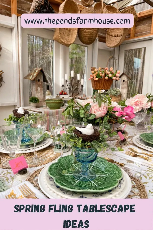 Best Ideas for Spring Fling Dinner Party Table Setting in She Shed or Greenhouse.
