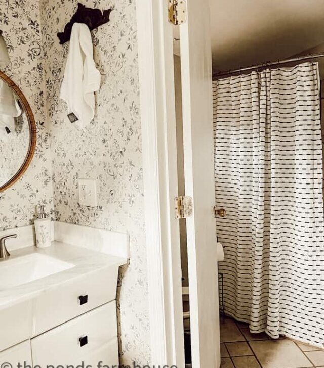 After-with-vanity-new-shower-curtain-Small-Bathroom-Remodel-